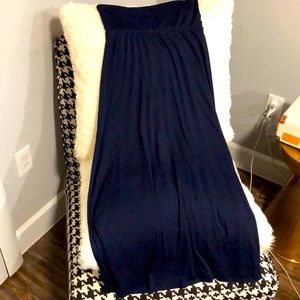 Cotton Foldover Waist Maxi Skirt